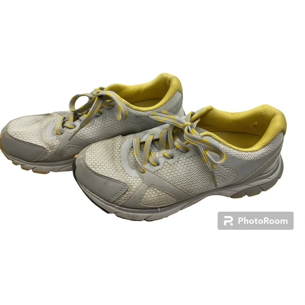 Vionic Tokyo Women‎ Gray Yellow Mesh Athletic Shoes Sneakers Size 7